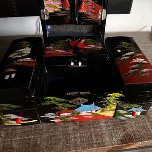 Music Box Asian Vtg 50s Hand Painted